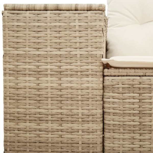 vidaXL 2-personers havesofa med hynder polyrattan beige