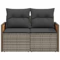 Miniatyrbillede 3 af 11: vidaXL 2-personers havesofa med hynder polyrattan grå