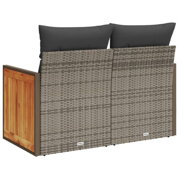 vidaXL 2-personers havesofa med hynder polyrattan grå
