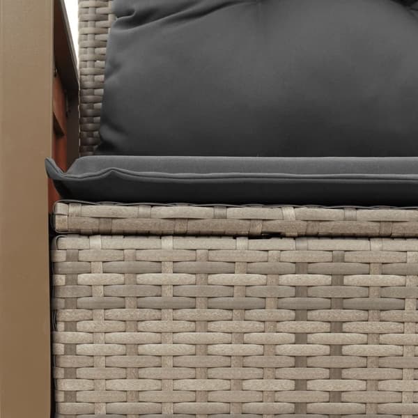 vidaXL 2-personers havesofa med hynder polyrattan grå