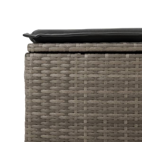 vidaXL haveskammel med hynde 55x55x37 cm polyrattan grå