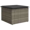 Miniatyrbillede 1 af 10: vidaXL haveskammel med hynde 55x55x37 cm polyrattan grå
