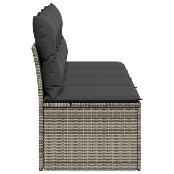 vidaXL 4-personers havesofa med hynder polyrattan grå