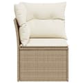 Miniatyrbillede 4 af 9: vidaXL hjørnemodul til havesofa med hynder polyrattan beige