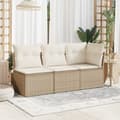 Miniatyrbillede 2 af 9: vidaXL hjørnemodul til havesofa med hynder polyrattan beige