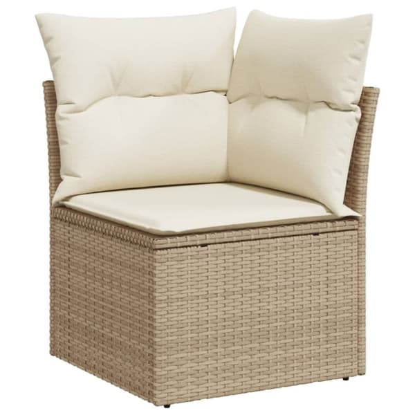 vidaXL hjørnemodul til havesofa med hynder polyrattan beige