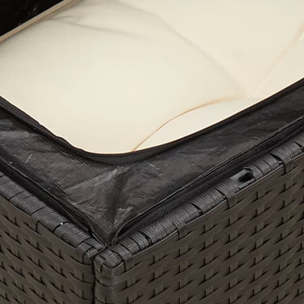 vidaXL 2-personers havesofa med hynder polyrattan sort