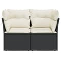 Miniatyrbillede 3 af 9: vidaXL 2-personers havesofa med hynder polyrattan sort