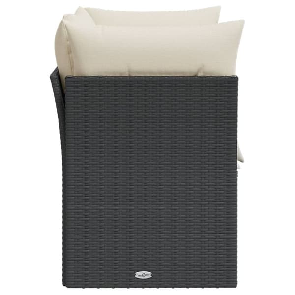 vidaXL 2-personers havesofa med hynder polyrattan sort