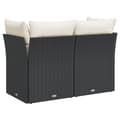 Miniatyrbillede 5 af 9: vidaXL 2-personers havesofa med hynder polyrattan sort