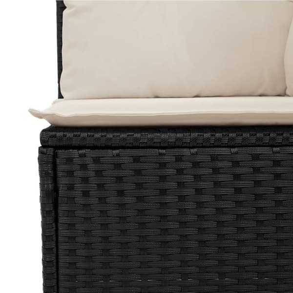 vidaXL 2-personers havesofa med hynder polyrattan sort