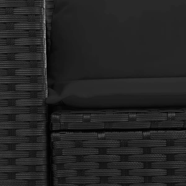 vidaXL 2-personers havesofa med hynder polyrattan sort