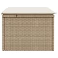 Miniatyrbillede 4 af 10: vidaXL haveskammel med hynde 55x55x37 cm polyrattan beige