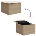Miniatyrbillede 7 af 10: vidaXL haveskammel med hynde 55x55x37 cm polyrattan beige