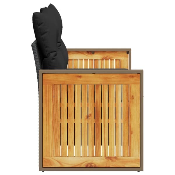 vidaXL 2-personers havesofa med hynder polyrattan sort