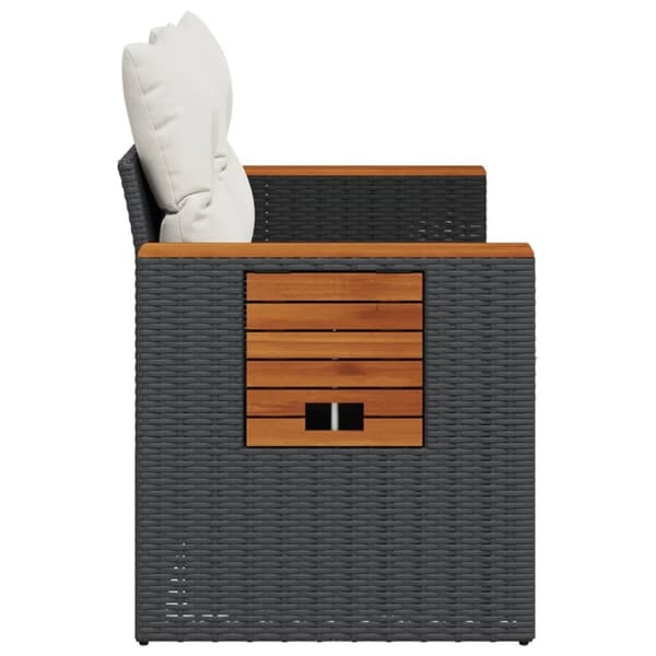 vidaXL 2-personers havesofa med hynder polyrattan sort