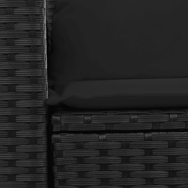 vidaXL 2-personers havesofa med hynder polyrattan sort
