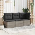 Miniatyrbillede 3 af 9: vidaXL hjørnemodul til havesofa med hynder polyrattan grå