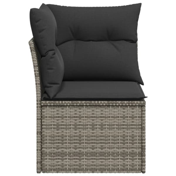 vidaXL hjørnemodul til havesofa med hynder polyrattan grå