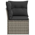 Miniatyrbillede 5 af 9: vidaXL hjørnemodul til havesofa med hynder polyrattan grå