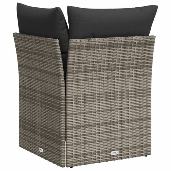 vidaXL hjørnemodul til havesofa med hynder polyrattan grå