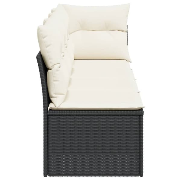 vidaXL 4-personers havesofa med hynder polyrattan sort