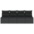 Miniatyrbillede 3 af 9: vidaXL 4-personers havesofa med hynder polyrattan sort