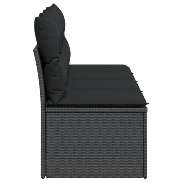 vidaXL 4-personers havesofa med hynder polyrattan sort