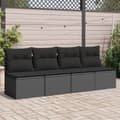 Miniatyrbillede 9 af 9: vidaXL 4-personers havesofa med hynder polyrattan sort
