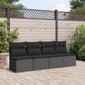 Miniatyrbillede 2 af 9: vidaXL 4-personers havesofa med hynder polyrattan sort