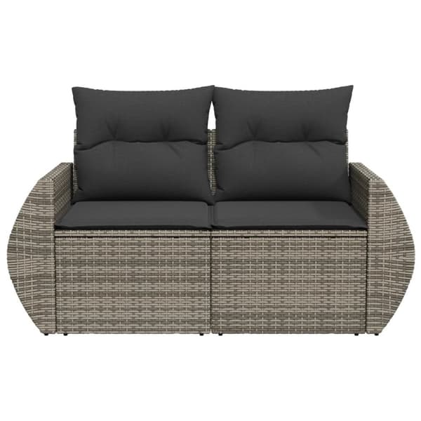 vidaXL 2-personers havesofa med hynder polyrattan grå