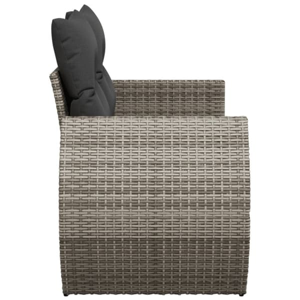 vidaXL 2-personers havesofa med hynder polyrattan grå