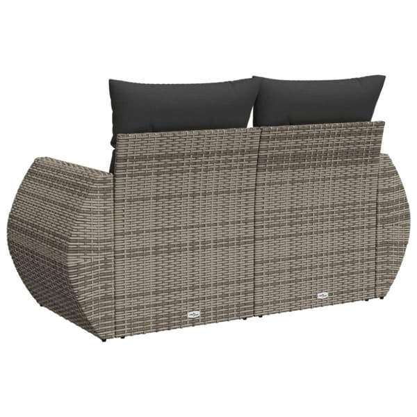 vidaXL 2-personers havesofa med hynder polyrattan grå
