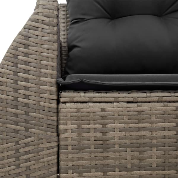 vidaXL 2-personers havesofa med hynder polyrattan grå