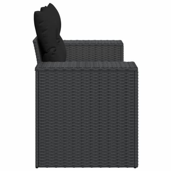 vidaXL 2-personers havesofa med hynder polyrattan sort