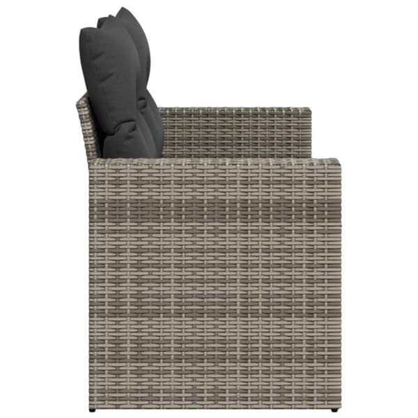 vidaXL 2-personers havesofa med hynder polyrattan grå