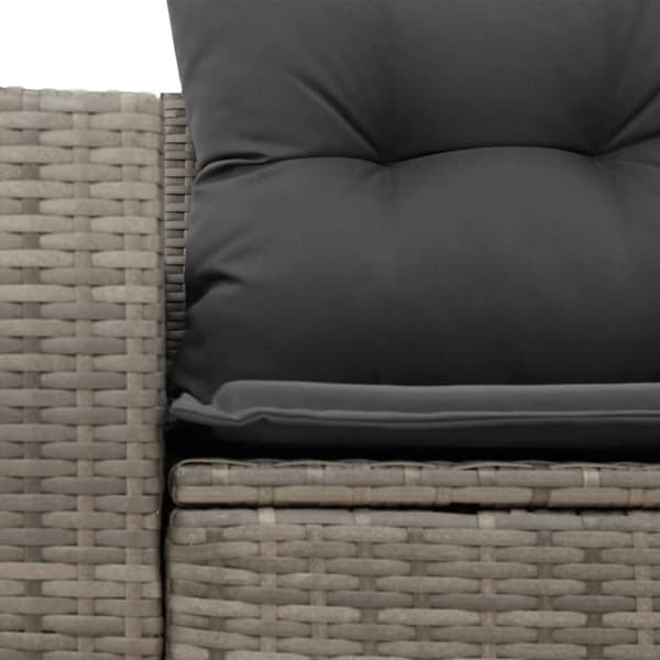 vidaXL 2-personers havesofa med hynder polyrattan grå