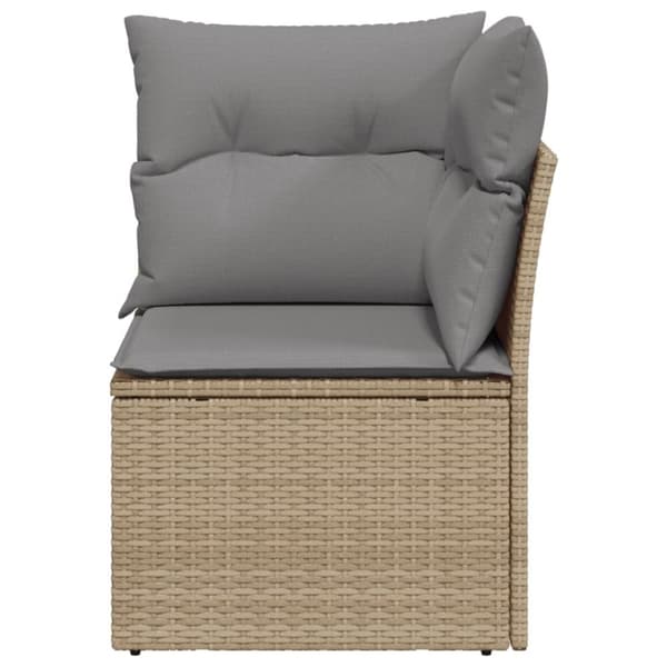 vidaXL hjørnemodul til havesofa med hynder polyrattan beige