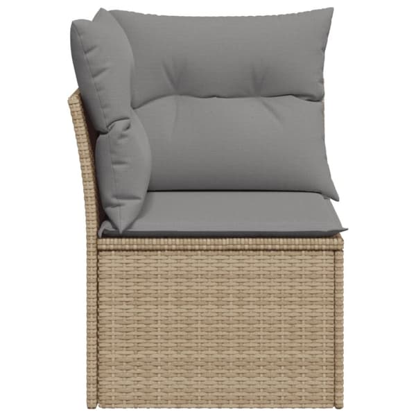 vidaXL hjørnemodul til havesofa med hynder polyrattan beige