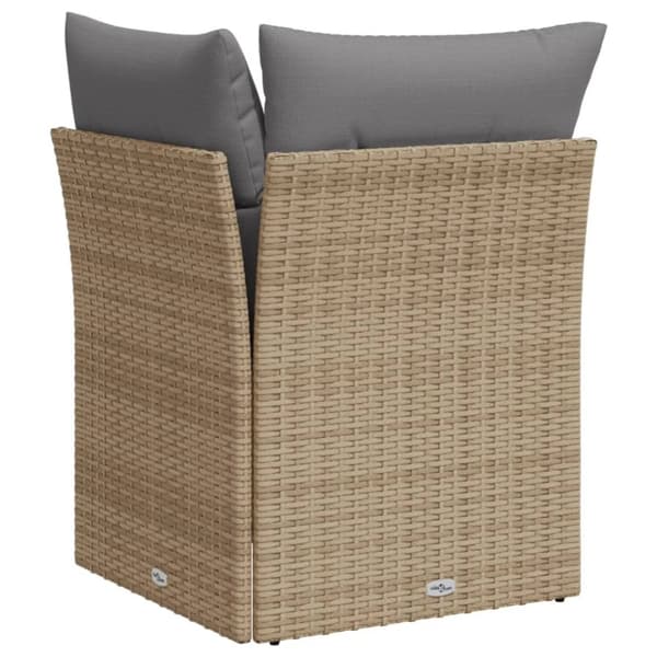 vidaXL hjørnemodul til havesofa med hynder polyrattan beige
