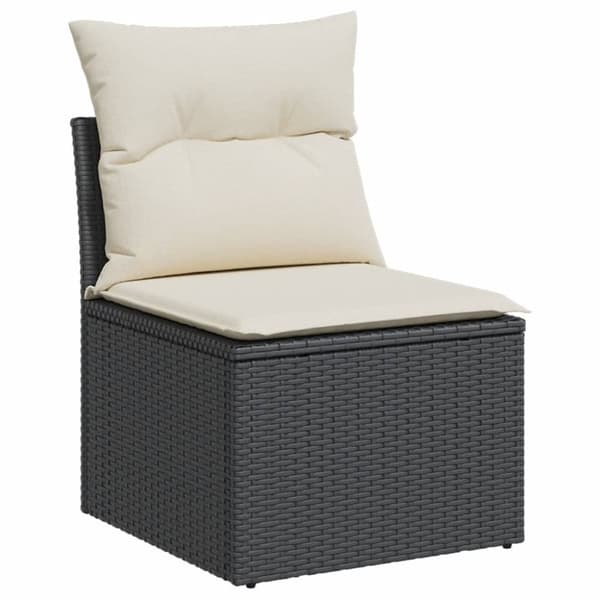 vidaXL sofamodul til haven med hynder polyrattan sort