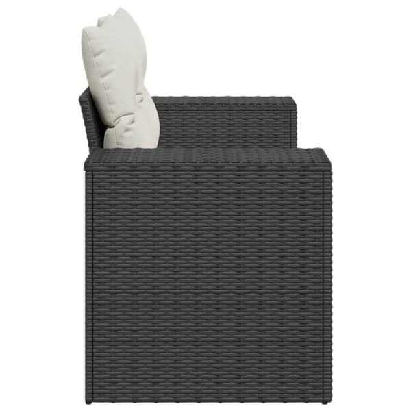vidaXL 2-personers havesofa med hynder polyrattan sort