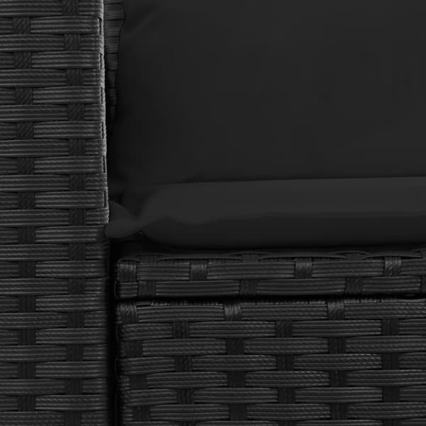 vidaXL 2-personers havesofa med hynder polyrattan sort