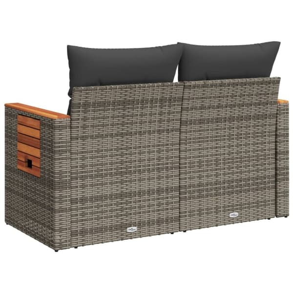 vidaXL 2-personers havesofa med hynder polyrattan grå