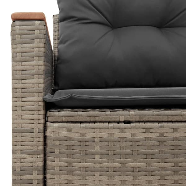 vidaXL 2-personers havesofa med hynder polyrattan grå