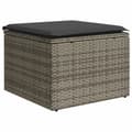 Miniatyrbillede 2 af 7: vidaXL haveskammel med hynde 55x55x37 cm polyrattan grå
