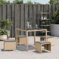 Miniatyrbillede 3 af 11: vidaXL haveskamler 4 stk. med hynder 41x41x36 cm polyrattan beige
