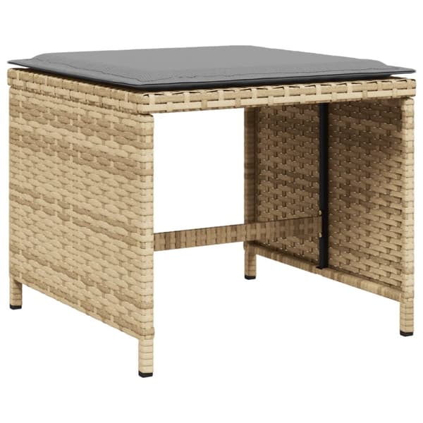 vidaXL haveskamler 4 stk. med hynder 41x41x36 cm polyrattan beige