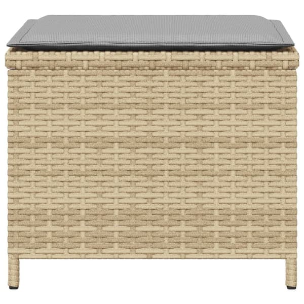 vidaXL haveskamler 4 stk. med hynder 41x41x36 cm polyrattan beige