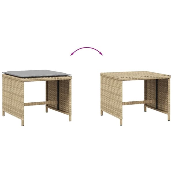 vidaXL haveskamler 4 stk. med hynder 41x41x36 cm polyrattan beige